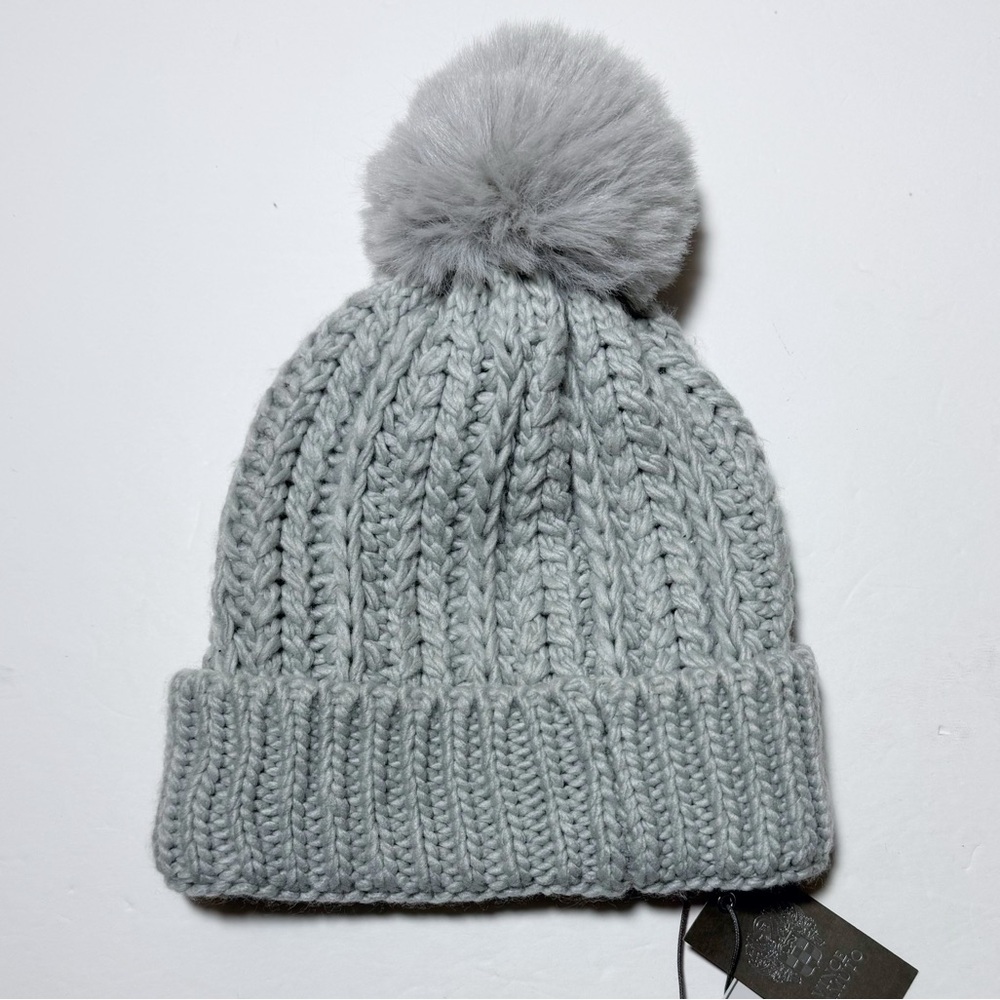 Vince Camuto Knit Pom Beanie in Grey
